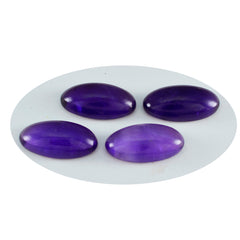 Riyogems 1 Stück lila Amethyst-Cabochon, 9 x 18 mm, ovale Form, gut aussehender Qualitäts-Edelstein