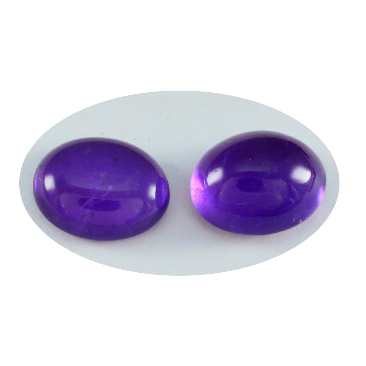 Riyogems 1PC Purple Amethyst Cabochon 9x11 mm Oval Shape handsome Quality Loose Gemstone