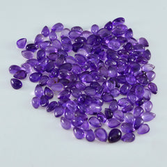 Riyogems 1PC Purple Amethyst Cabochon 4X6 mm Pear Shape astonishing Quality Loose Gem