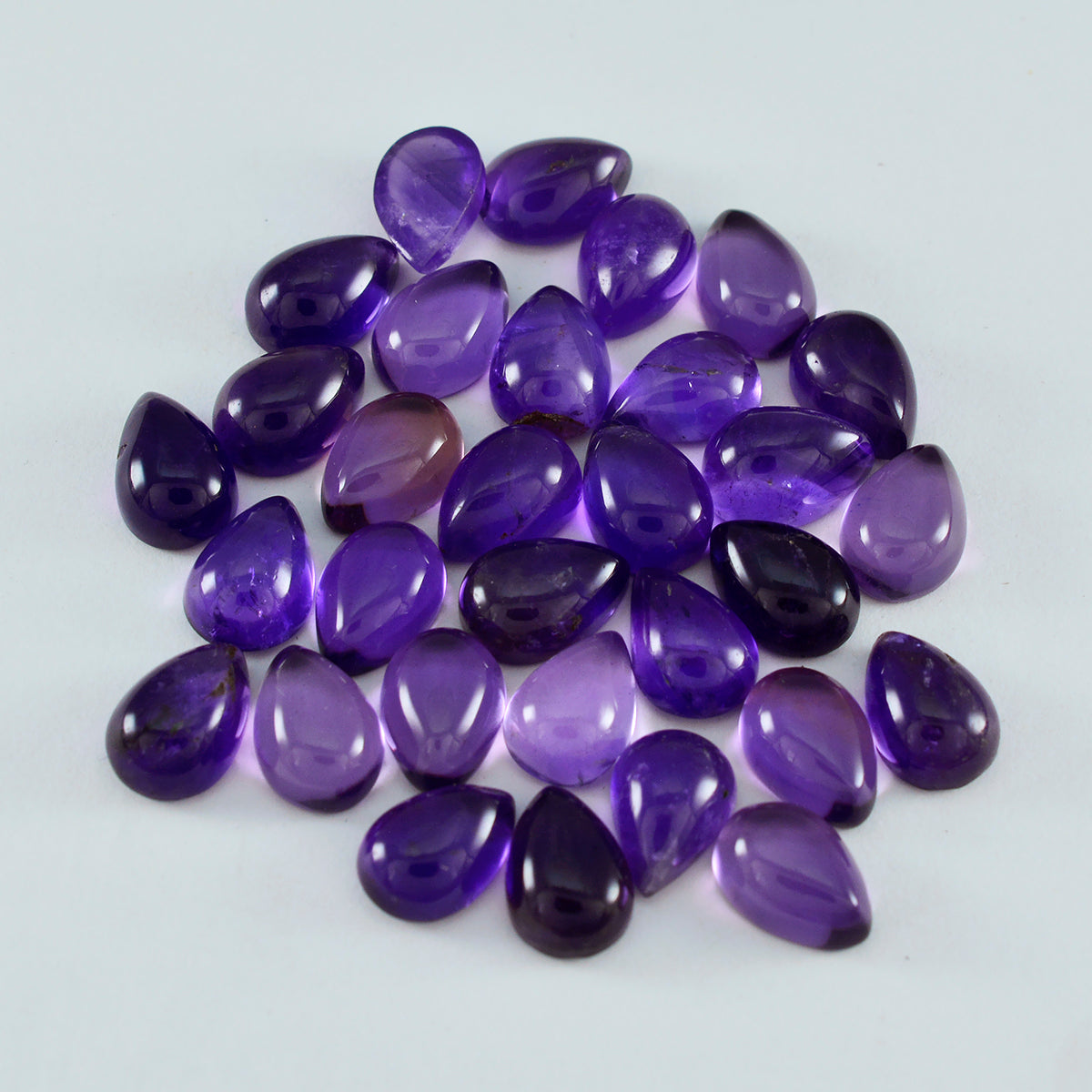 Riyogems 1 pieza cabujón de amatista púrpura 6x9 mm forma de pera piedra suelta de buena calidad