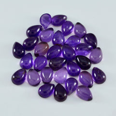 Riyogems 1PC Purple Amethyst Cabochon 5x7 mm Pear Shape lovely Quality Loose Gems
