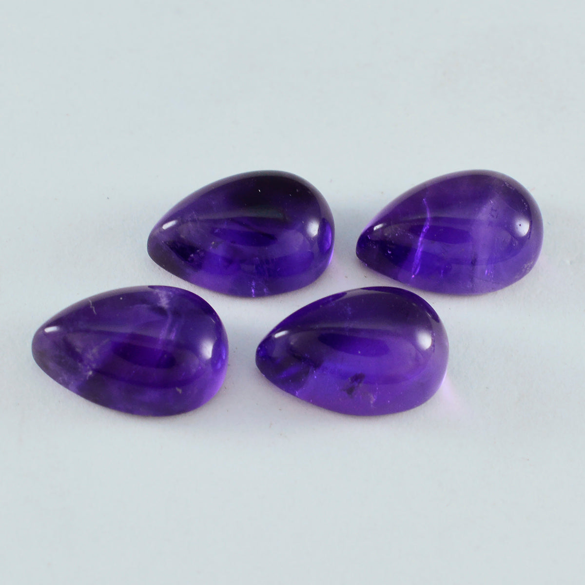 Riyogems 1 pieza cabujón de amatista púrpura 8X12mm forma de pera gema de calidad fantástica