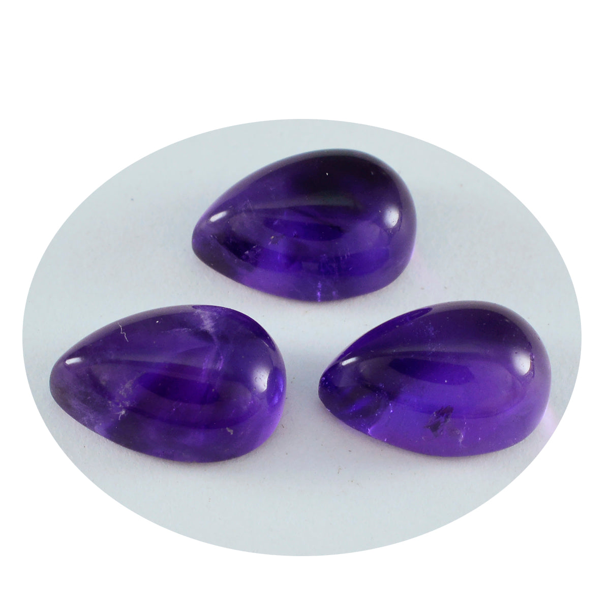 riyogems 1pc cabochon d'améthyste violet 8x12 mm forme de poire gemme de qualité fantastique