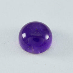Riyogems 1PC Purple Amethyst Cabochon 10x10 mm Round Shape AA Quality Stone