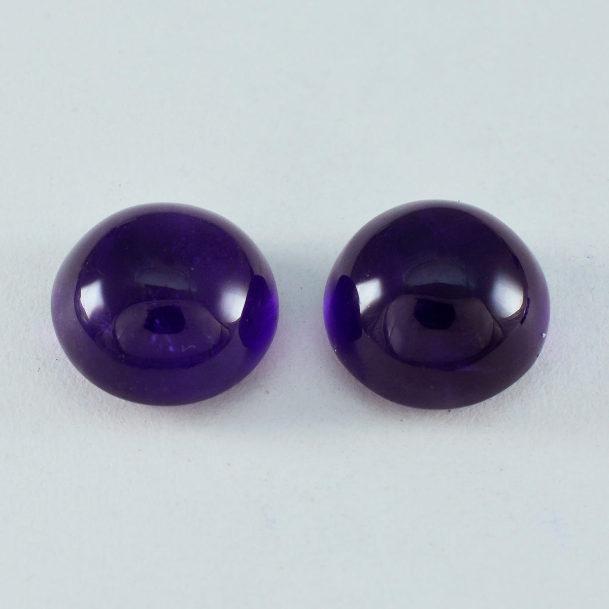 Riyogems 1PC Purple Amethyst Cabochon 12x12 mm Round Shape A+ Quality Loose Gem