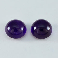 Riyogems 1 Stück lila Amethyst-Cabochon, 12 x 12 mm, runde Form, A+-Qualität, lose Edelsteine