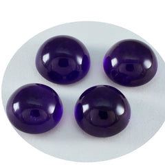 Riyogems 1PC Purple Amethyst Cabochon 14x14 mm Round Shape A1 Quality Loose Stone