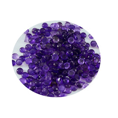 Riyogems 1PC Purple Amethyst Cabochon 3x3 mm Round Shape sweet Quality Gemstone