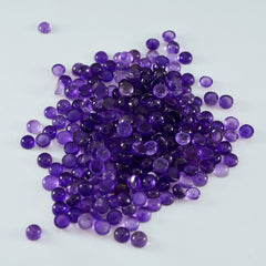 Riyogems 1PC Purple Amethyst Cabochon 3x3 mm Round Shape sweet Quality Gemstone