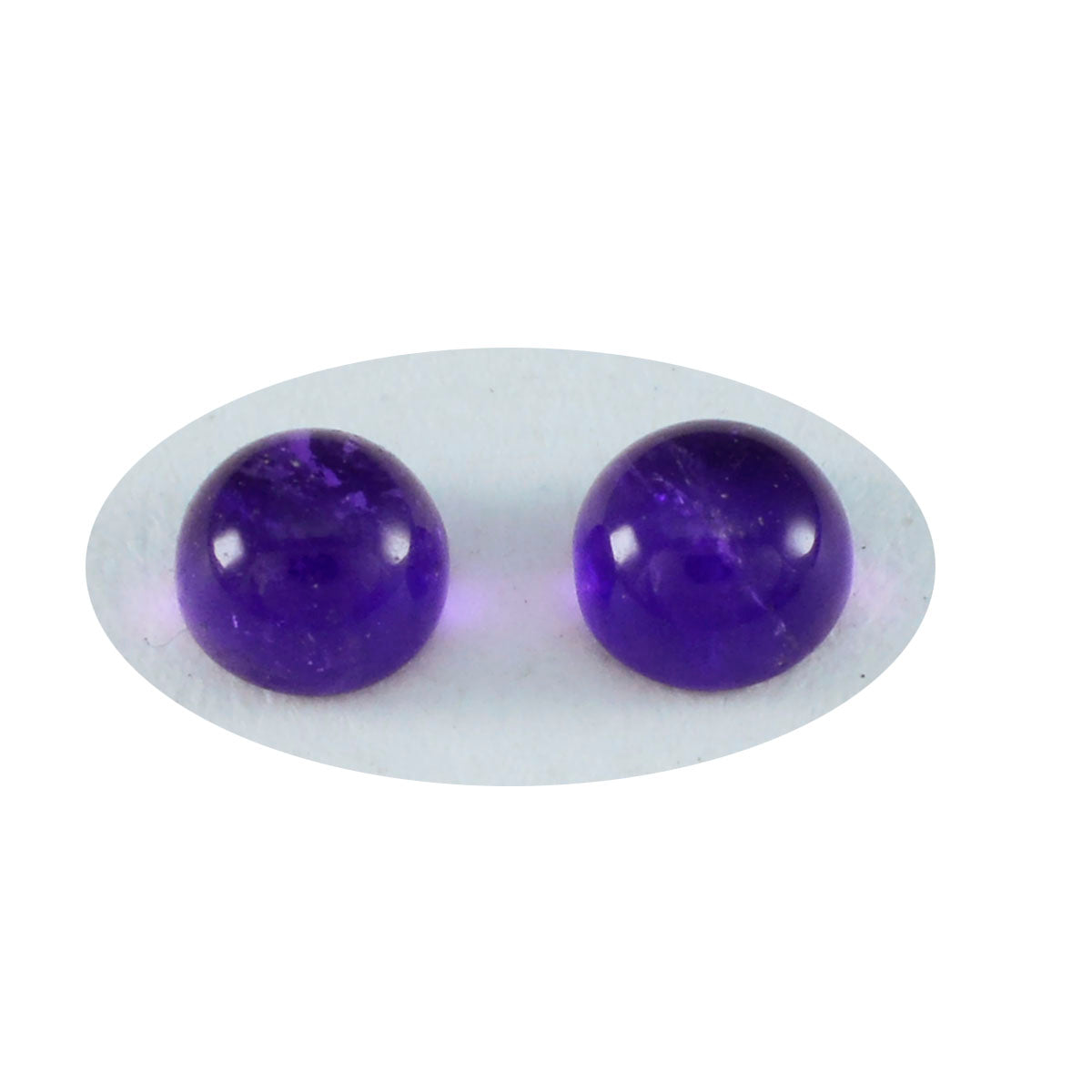 Riyogems 1pc cabochon d'améthyste violet 5x5mm forme ronde qualité impressionnante pierres précieuses en vrac