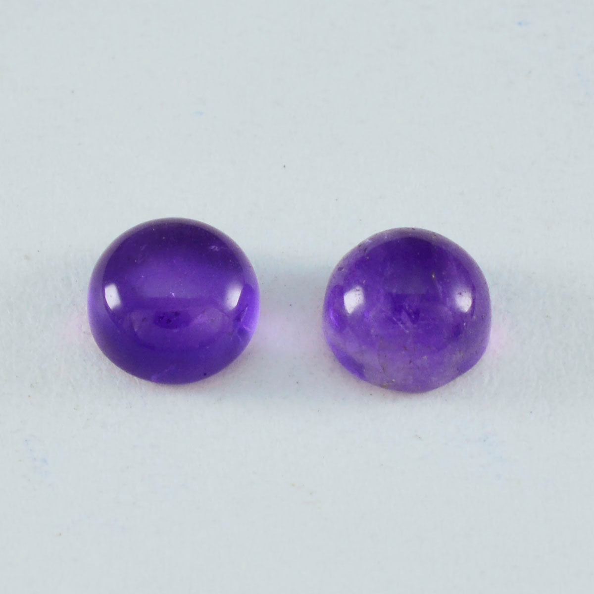 Riyogems 1 pieza cabujón de amatista púrpura 8x8mm forma redonda Linda gema de calidad