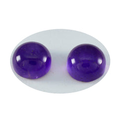 Riyogems 1 Stück lila Amethyst-Cabochon, 9 x 9 mm, runde Form, Edelsteine von A-Qualität