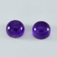 Riyogems 1PC Purple Amethyst Cabochon 9X9 mm Round Shape A Quality Gems