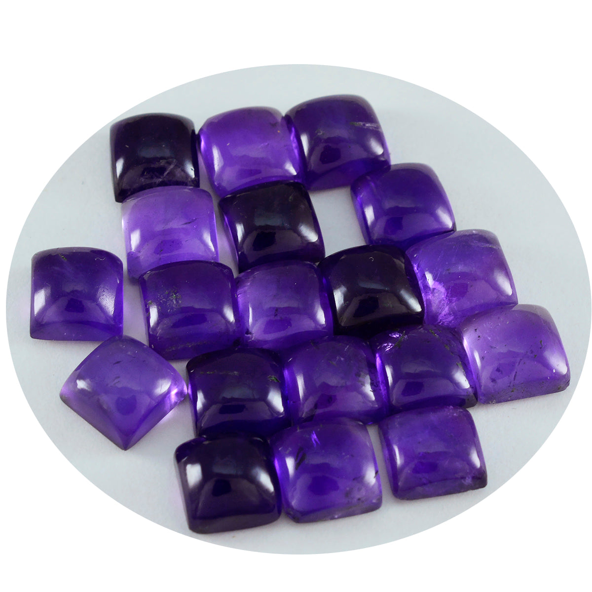 Riyogems 1PC Purple Amethyst Cabochon 10x10 mm Square Shape good-looking Quality Loose Gems