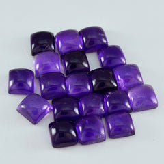 Riyogems 1 Stück lila Amethyst-Cabochon, 10 x 10 mm, quadratische Form, gut aussehende, hochwertige lose Edelsteine