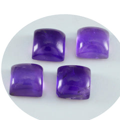 Riyogems 1 Stück lila Amethyst-Cabochon, 11 x 11 mm, quadratische Form, schön aussehender, hochwertiger loser Stein