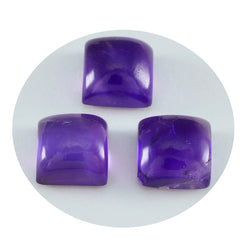 riyogems 1pc cabochon d'améthyste violette 12x12 mm forme carrée excellente qualité pierre précieuse en vrac