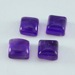 Riyogems 1 pieza cabujón de amatista púrpura 14x14mm forma cuadrada gemas de calidad asombrosas