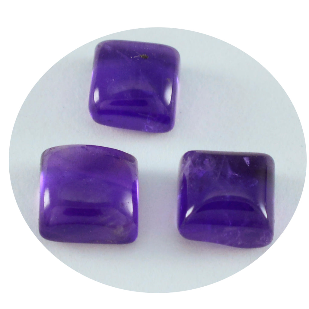 Riyogems 1 Stück lila Amethyst-Cabochon, 14 x 14 mm, quadratische Form, Edelsteine von erstaunlicher Qualität