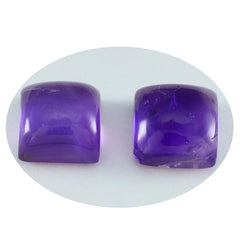 Riyogems 1PC Purple Amethyst Cabochon 15x15 mm Square Shape lovely Quality Stone