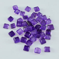 Riyogems 1PC Purple Amethyst Cabochon 4X4 mm Square Shape Good Quality Loose Gemstone