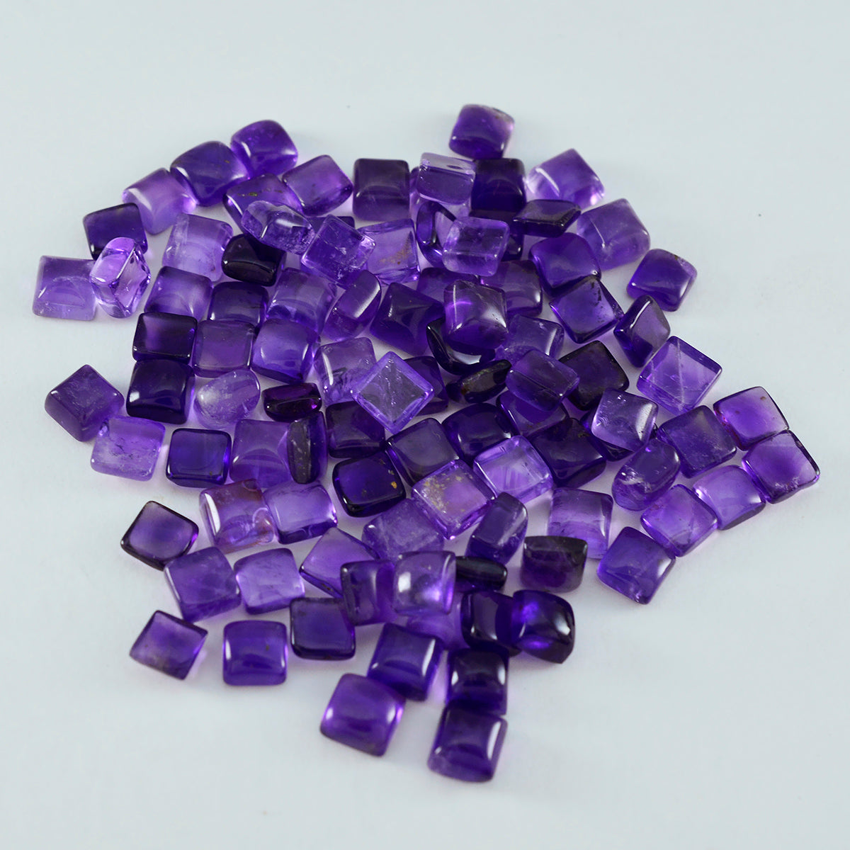 Riyogems 1 Stück lila Amethyst-Cabochon, 5 x 5 mm, quadratische Form, schöner Qualitäts-Edelstein