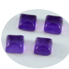 Riyogems 1 Stück lila Amethyst-Cabochon, 6 x 6 mm, quadratische Form, wunderschöne Qualitäts-Edelsteine