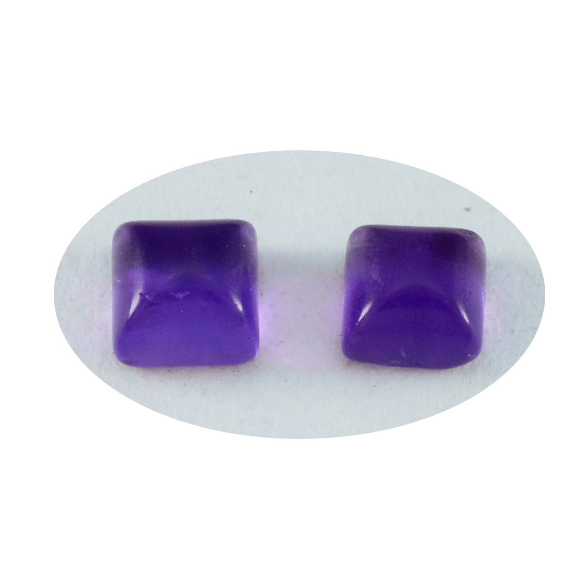 Riyogems 1 Stück violetter Amethyst-Cabochon, 7 x 7 mm, quadratische Form, attraktiver Qualitätsstein