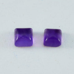 Riyogems 1pc cabochon améthyste violet 7x7 mm forme carrée pierre de qualité attrayante