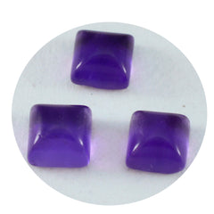 riyogems 1pc cabochon d'améthyste violette 8x8 mm forme carrée jolie pierre précieuse de qualité
