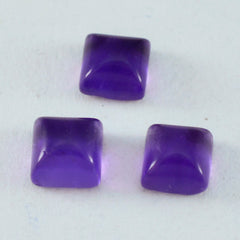 riyogems 1pc cabochon d'améthyste violette 8x8 mm forme carrée jolie pierre précieuse de qualité