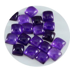 Riyogems 1pc cabochon d'améthyste violet 9x9mm forme carrée belle qualité gemme en vrac