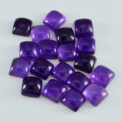 Riyogems 1pc cabochon d'améthyste violet 9x9mm forme carrée belle qualité gemme en vrac