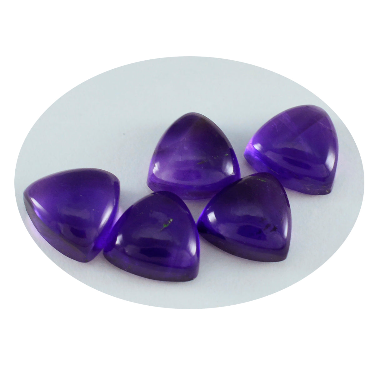 Riyogems 1PC Purple Amethyst Cabochon 10x10 mm Trillion Shape superb Quality Gems