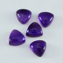 riyogems 1pc cabochon d'améthyste violet 11x11 mm forme trillion pierre de qualité impressionnante