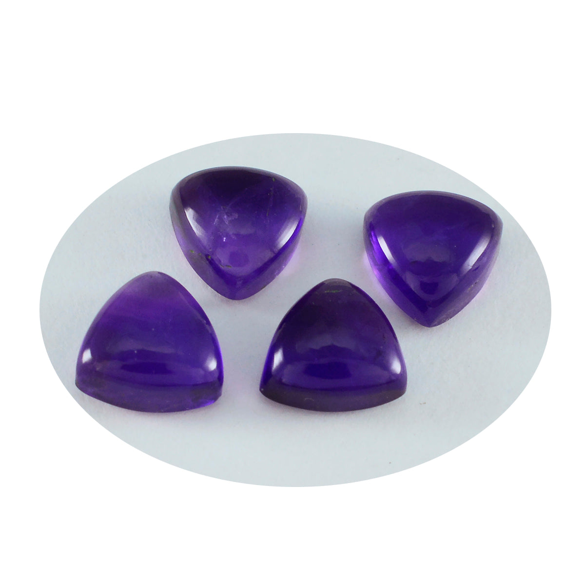 Riyogems 1PC Purple Amethyst Cabochon 4x4 mm Trillion Shape handsome Quality Gemstone