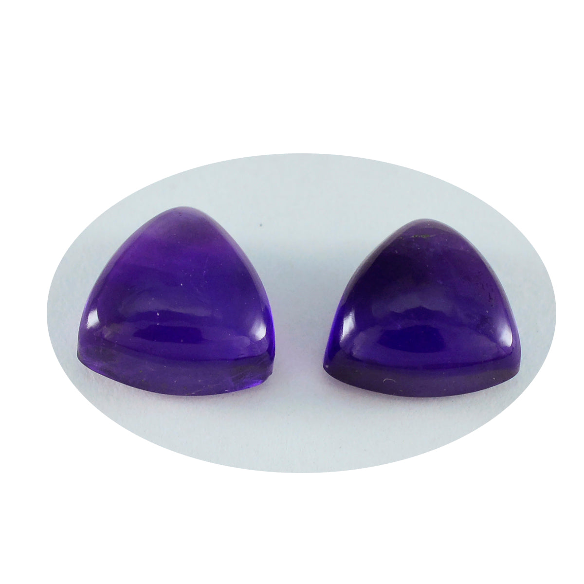 Riyogems 1PC Purple Amethyst Cabochon 7x7 mm Trillion Shape startling Quality Loose Stone