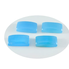 Riyogems 1 pieza cabujón de calcedonia azul 7x14 mm forma Baguett gema de calidad AAA