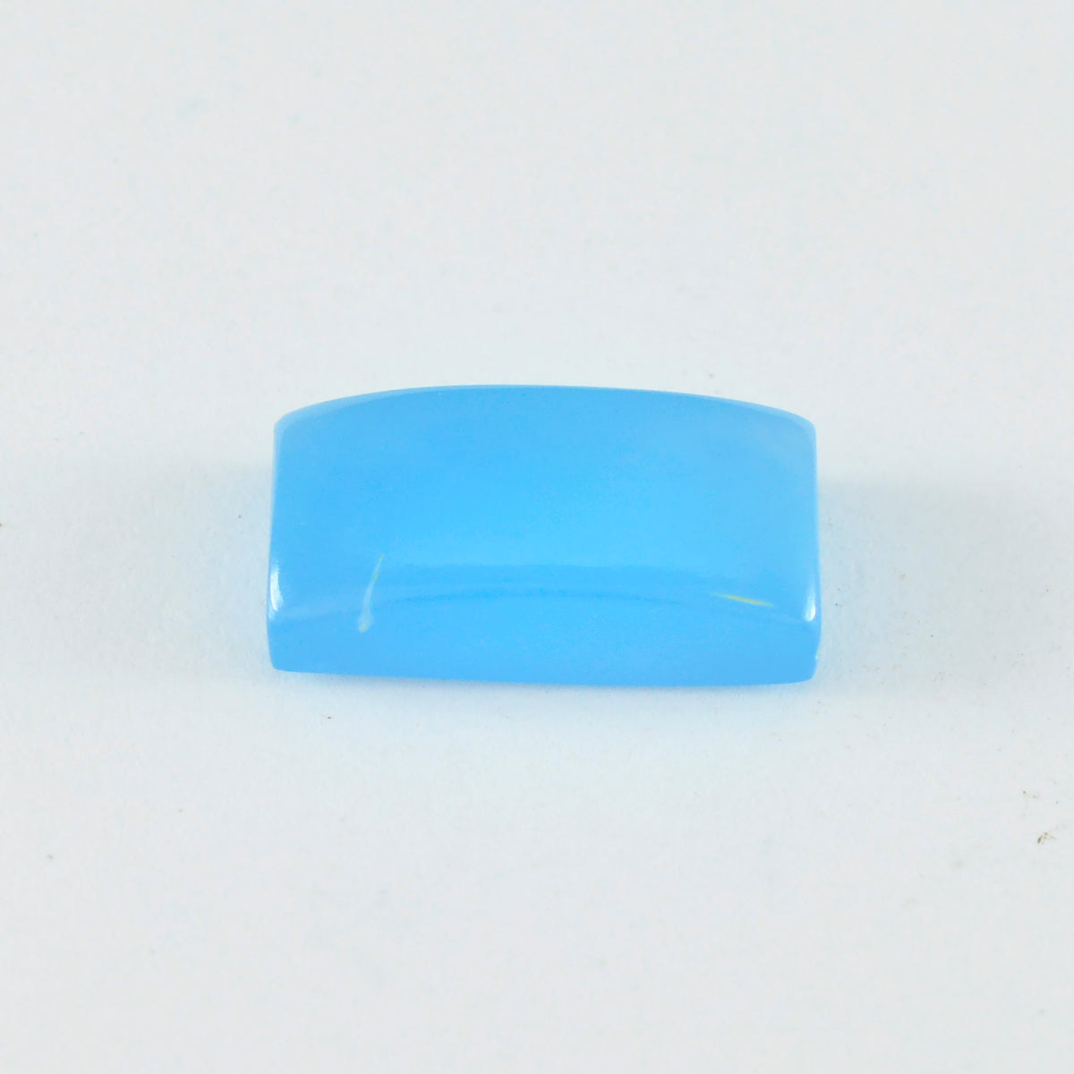 riyogems 1pz cabochon di calcedonio blu 9x18 mm forma baguette pietra di qualità a+1