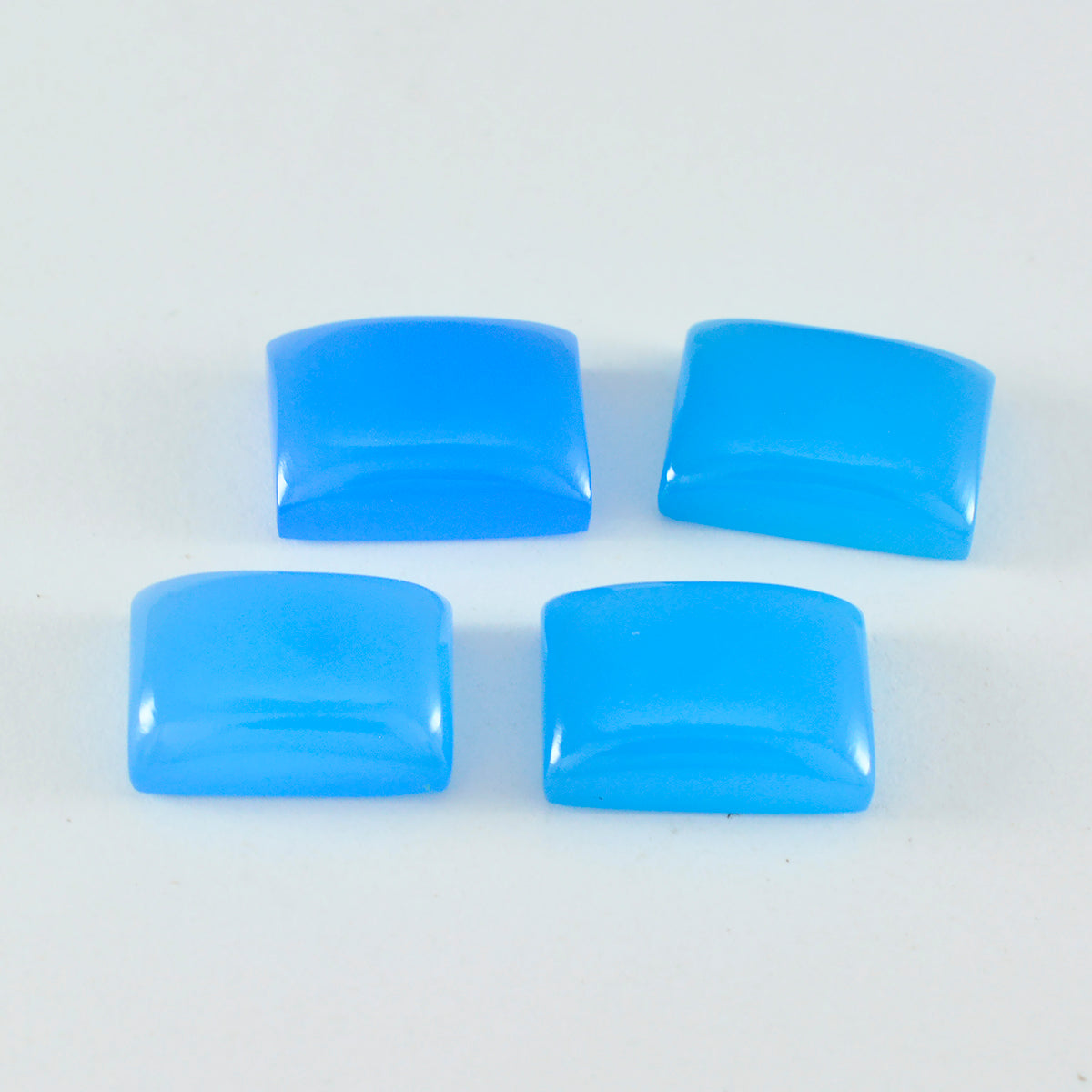 Riyogems 1 pc cabochon de calcédoine bleue 10x12mm forme octogonale belles pierres précieuses de qualité