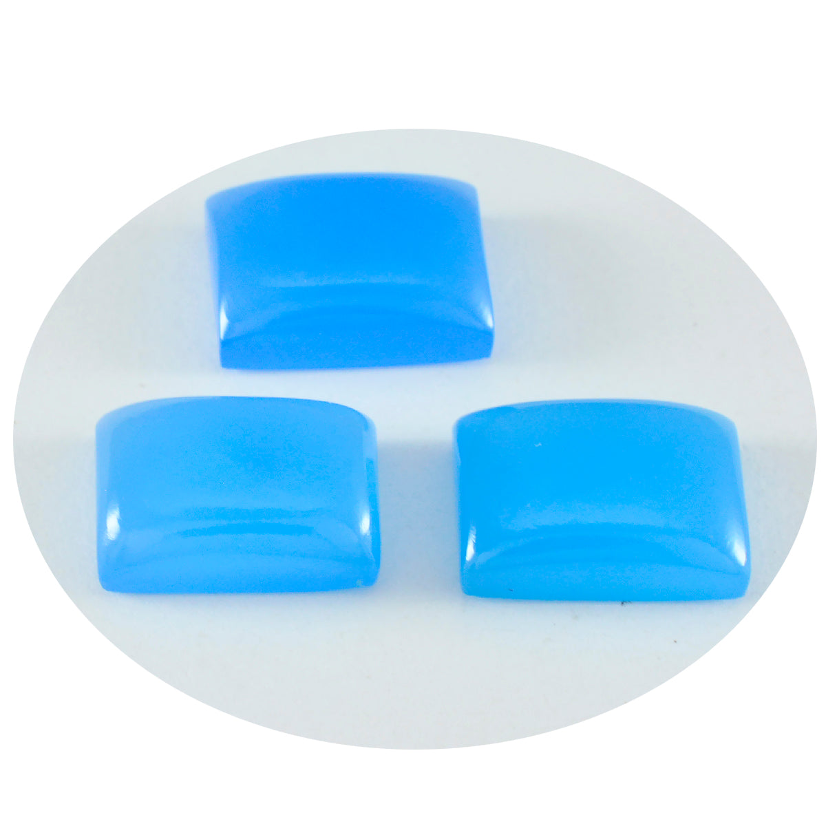 Riyogems 1PC blauwe chalcedoon cabochon 10X14 mm achthoekige vorm mooie kwaliteitssteen