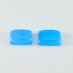 riyogems 1 st blå kalcedon cabochon 12x16 mm oktagonform snygg kvalitetsädelsten