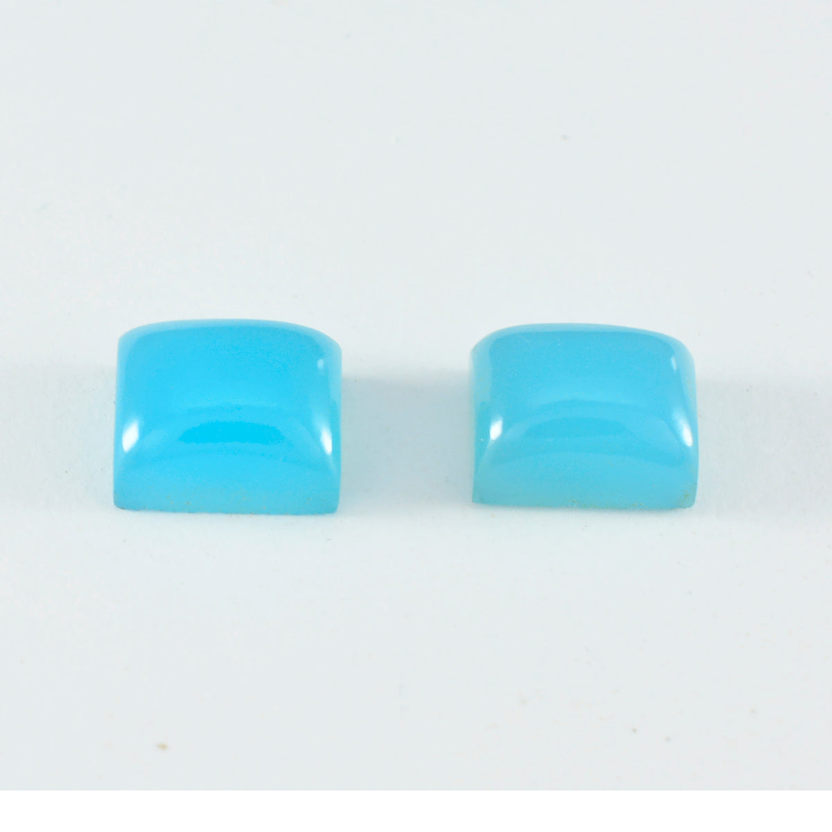 Riyogems 1PC blauwe chalcedoon cabochon 6x8 mm achthoekige vorm mooie kwaliteit losse edelstenen