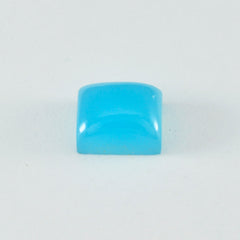 Riyogems 1PC Blue Chalcedony Cabochon 7x9 mm Octagon Shape beautiful Quality Loose Stone