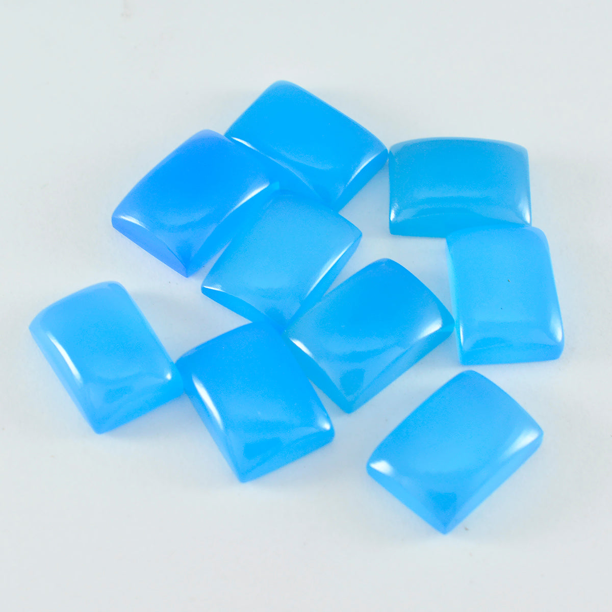 Riyogems 1 pieza cabujón de Calcedonia azul 9x11mm forma octágono gema de calidad bonita