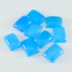 riyogems 1pc ブルー カルセドニー カボション 8x10 mm 八角形の魅力的な品質のルース宝石
