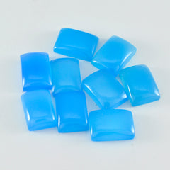 Riyogems 1PC blauwe chalcedoon cabochon 9x11 mm achthoekige vorm mooie kwaliteitsedelsteen