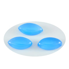 Riyogems 1 pieza cabujón de Calcedonia azul 7x14mm forma de marquesa gema de calidad hermosa