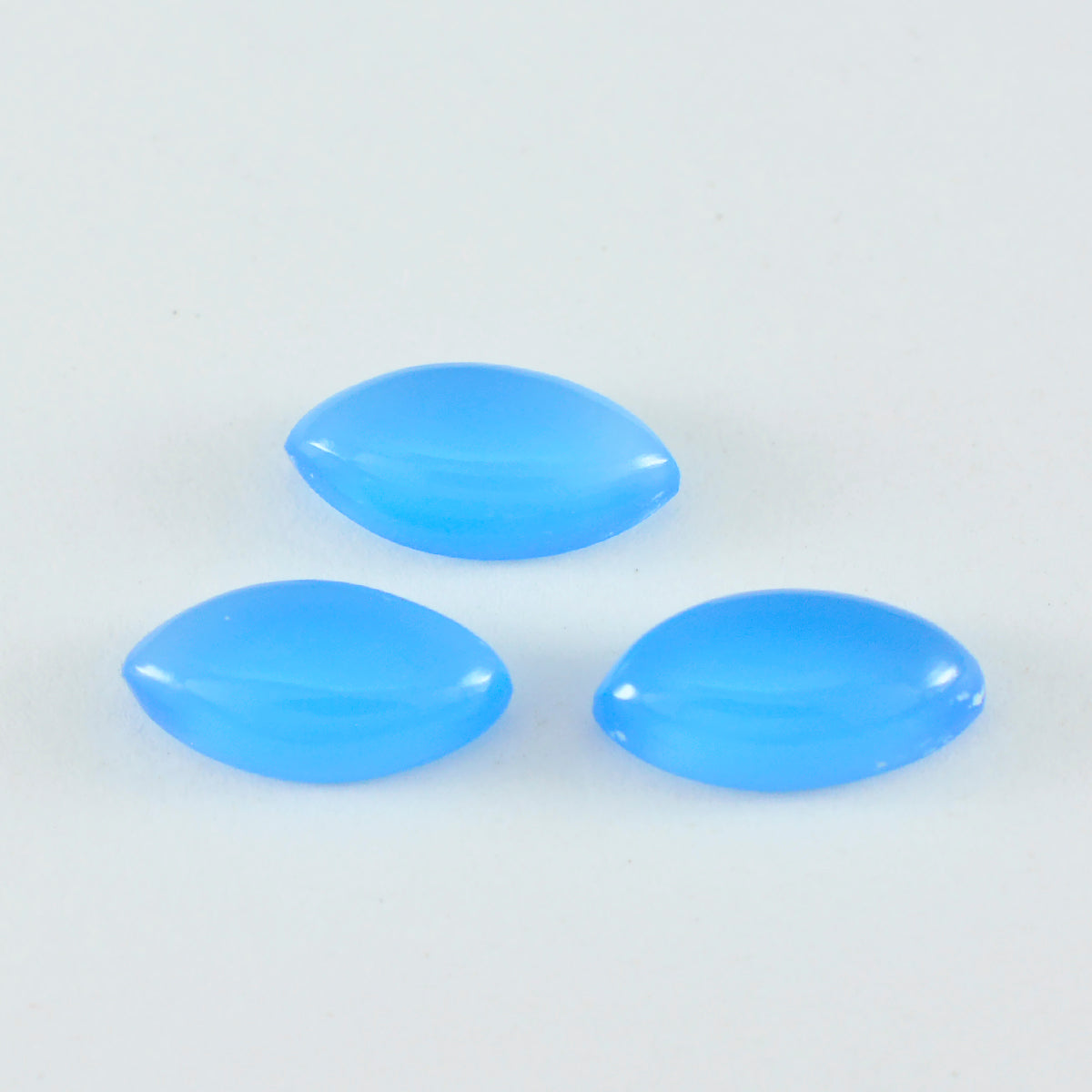 riyogems 1pc ブルー カルセドニー カボション 6x12 mm マーキス シェイプ 素敵な品質のルース宝石