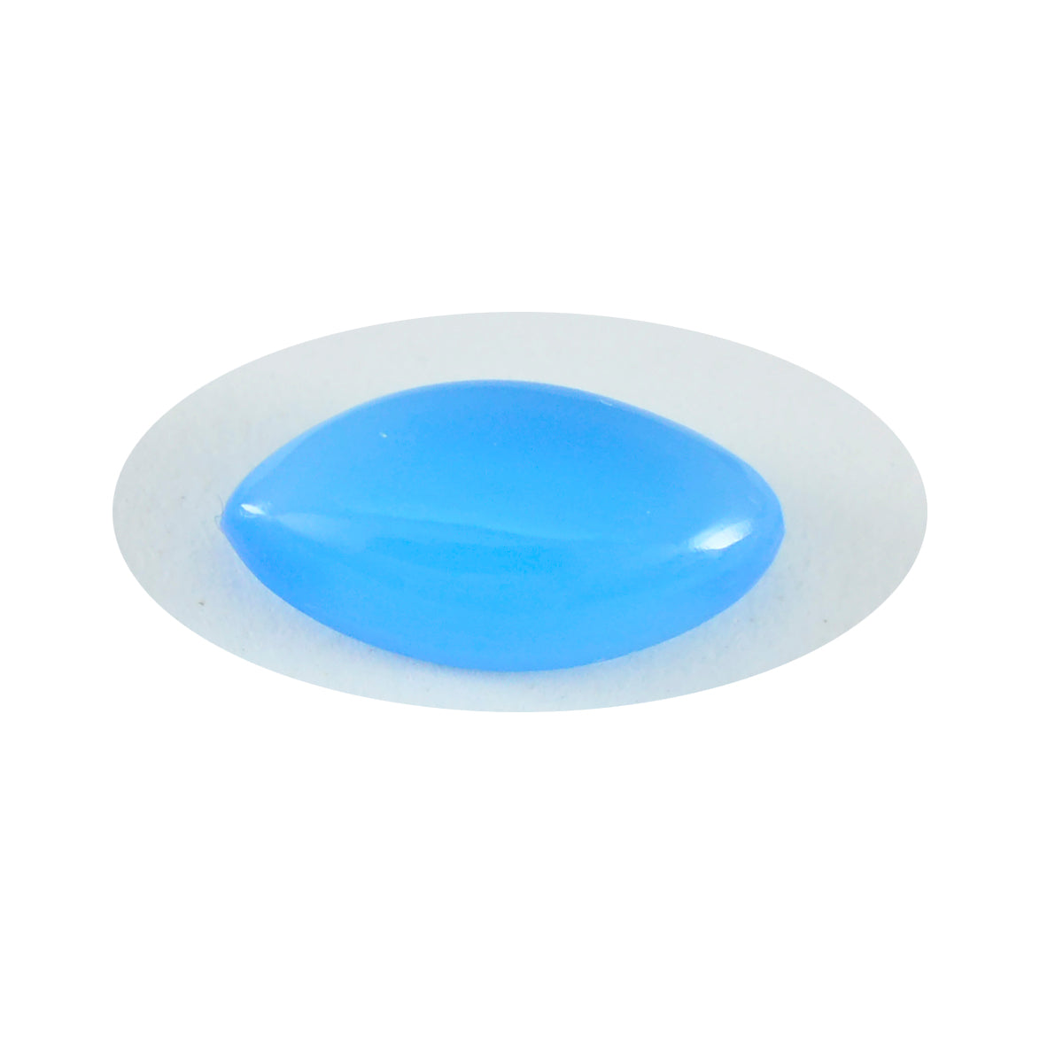 Riyogems 1 pc cabochon calcédoine bleue 8x16 mm forme marquise pierres précieuses de grande qualité